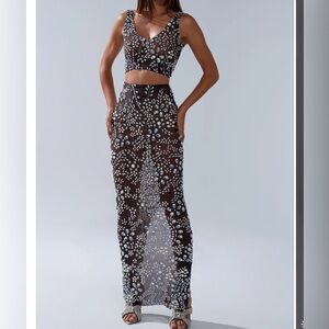 AKIRA Embellished Black and Silver Dress